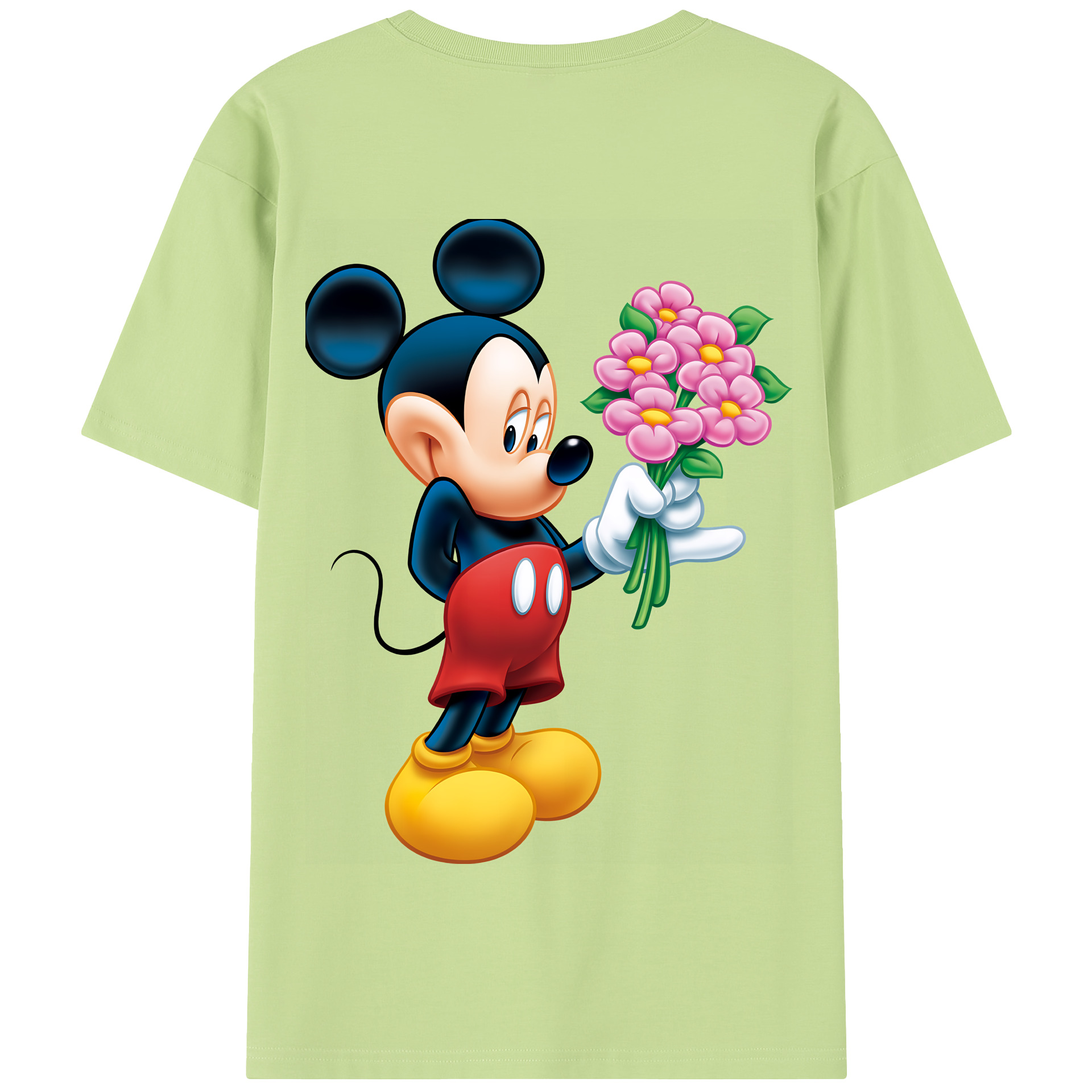 （画像用） ミッキーマウス Mickey Mouse 綿100％半袖Tシャツ（背面プリント）